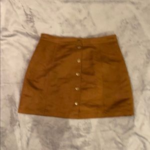 Faux suede mini skirt